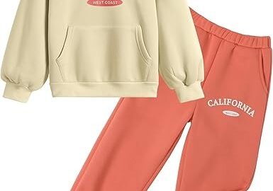 Girls 2 Piece Hoodie Sweatsuit Sets